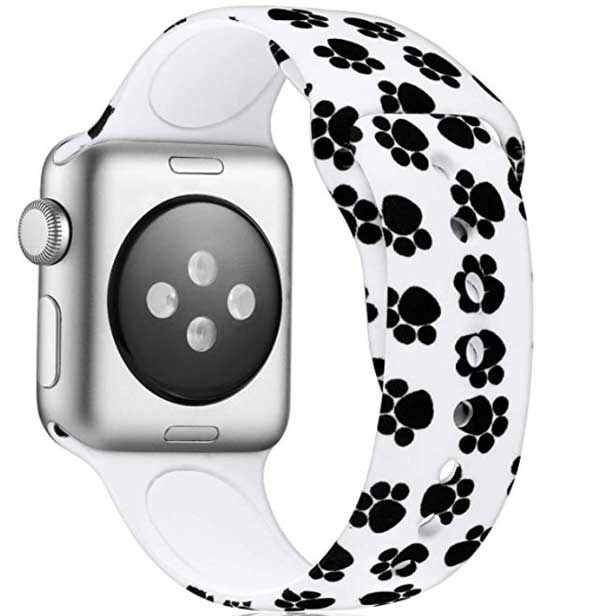 Macska mancsnyomtatás puha szilícium Apple Watch Band-en