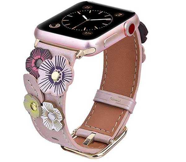 V-Moro virágbőr szalagok az Apple Watch számára