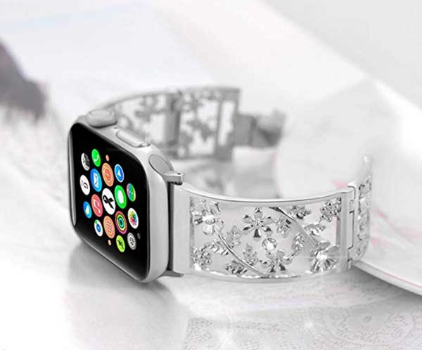Metal Strap Floral Band az Apple Watch számára