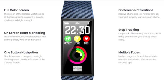 Cardiac-Smart-watch-funkciók