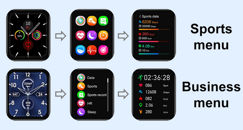 A DT X Smartwatch első számú menüje