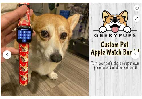 Egyedi kisállat művészeti portré Apple óraszíj
