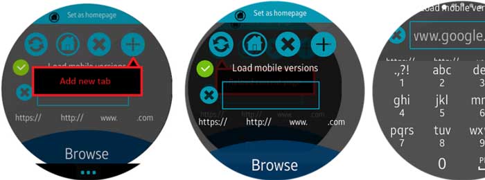 WebBrowser alkalmazás Samsung okosórákhoz