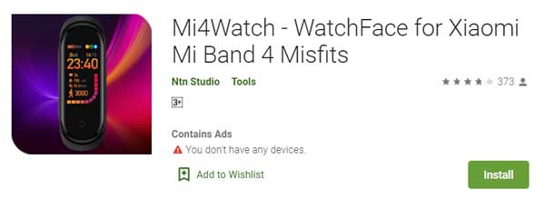 Mi4Watch - WatchFace a Xiaomi Mi Band 4 MisFits készülékhez az Ntn Studio részéről