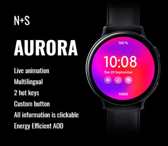 animált óra arca a Galaxy Watch számára