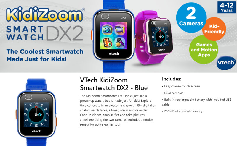 VTech-KidiZoom-DX2-Smartwatch funkciók