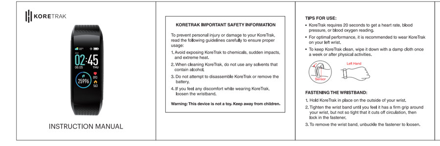 Koretrak-smartwatch-használati útmutató